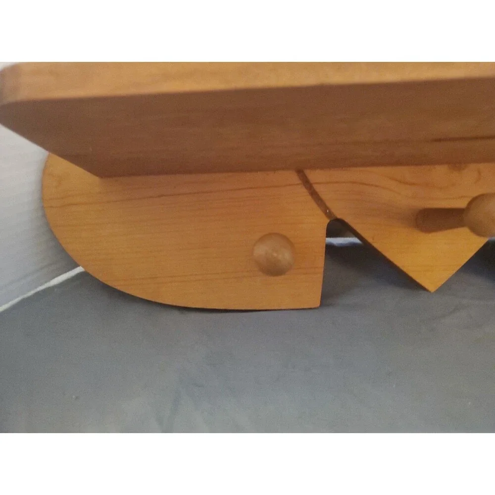 Vtg Hand Crafted Oak Wood Heart Shelf 3